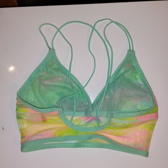 Women's No Boundaries Pastel Tie Die Nylon Spandex Mesh Bralette Size S Y2K - Picture 2 of 10